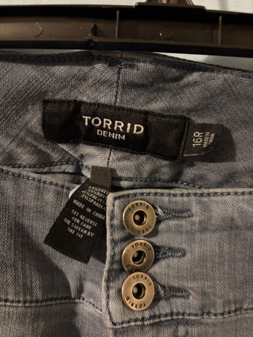 Torrid Blue/grey Triple-Button High Waist Jeans